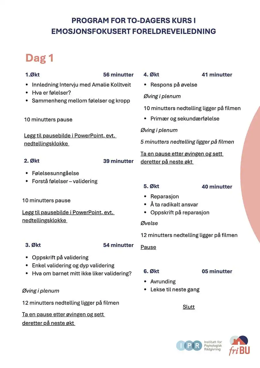 programoversikt for efst kurs